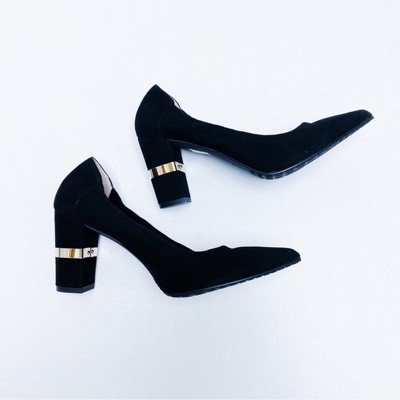 Jon Josef - Black Suede Party Pointed Toe Heels - Picture 3 of 5